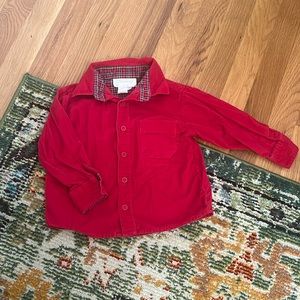 Strasburg red corduroy shirt - 24m